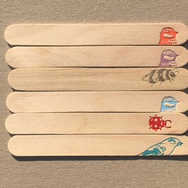 wooden plant labels x 6