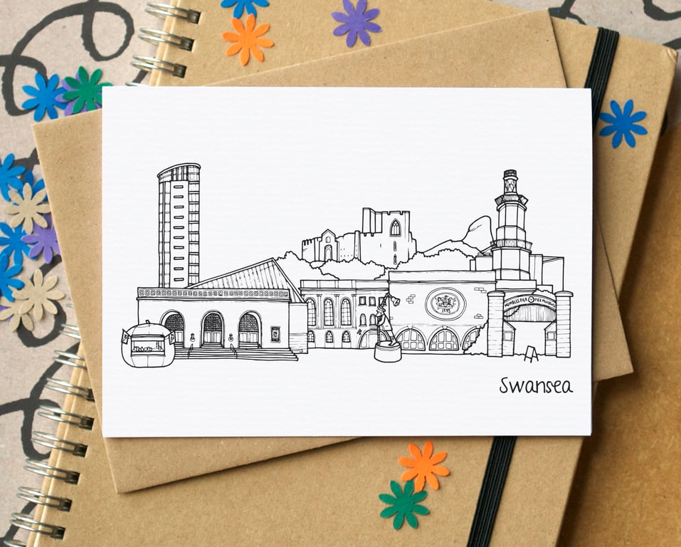 Swansea Skyline Greetings Card