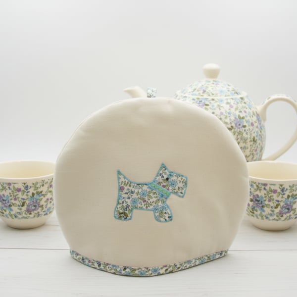  Charming Scottie Dog Floral Tea Cosy - Handcrafted for a Perfect Cuppa! 