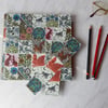 Handmade Paper Sketchbook, Arts and Crafts Morris & Co Tiles design. 