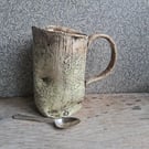 wooden look tree trunk coffee cup, tankard, pint,elven tea mug ceramic