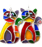 Cat Suncatcher Yellow Tum Stained Glass Rainbow Picasso Patchwork 023 - Image 4