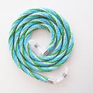 Glasses Strap or Cord, Kumihimo Braided Cotton , Blue, Green