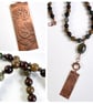 Salt Etched Copper Fern Pendant with Jasper Stones  - Image 2