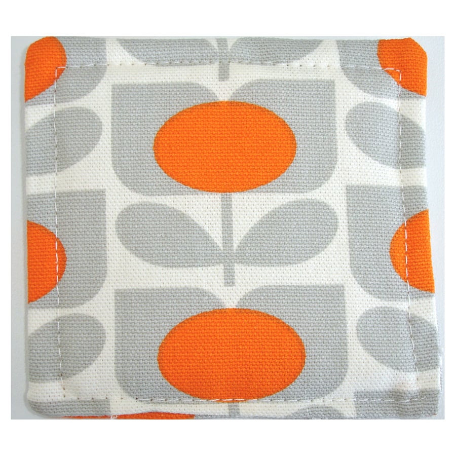 Orange and Grey Coasters Pair of Mats