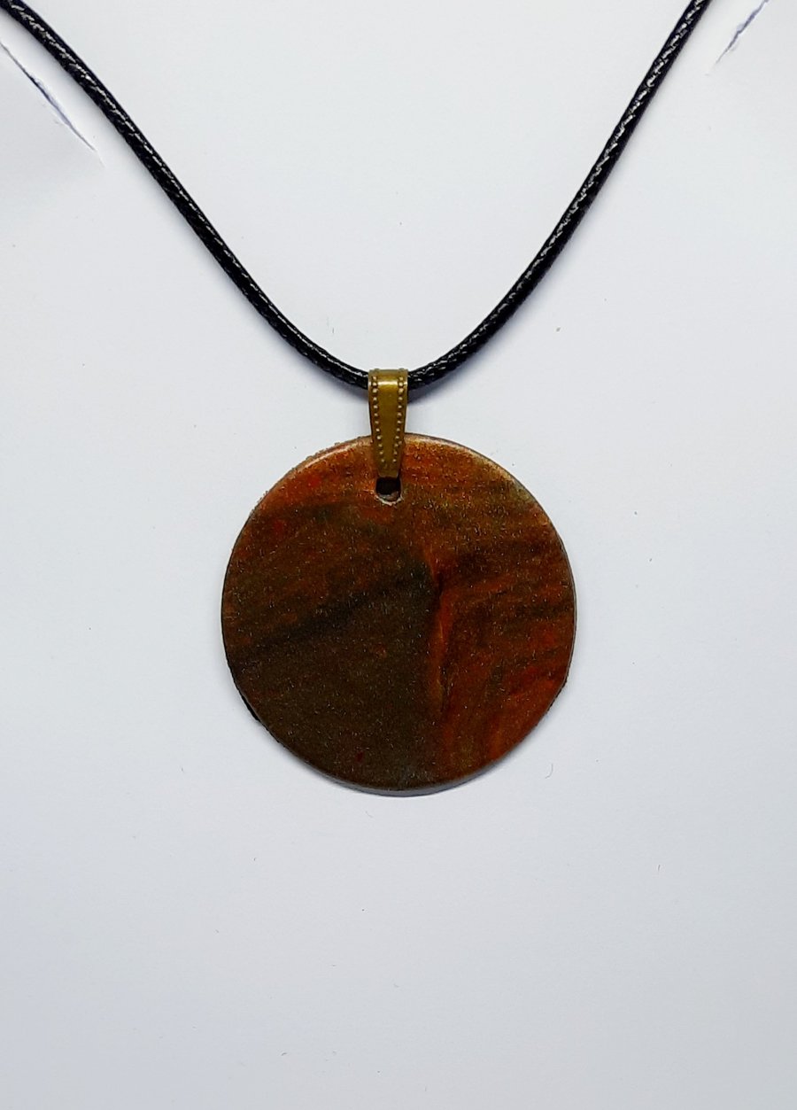 Marble clay pendant 