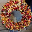 Handmade Upcycled Guilt Free Wreath autumn fall