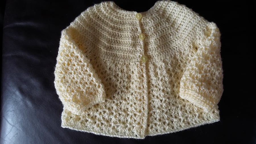 Crochet Pale Yellow Matinee Jacket