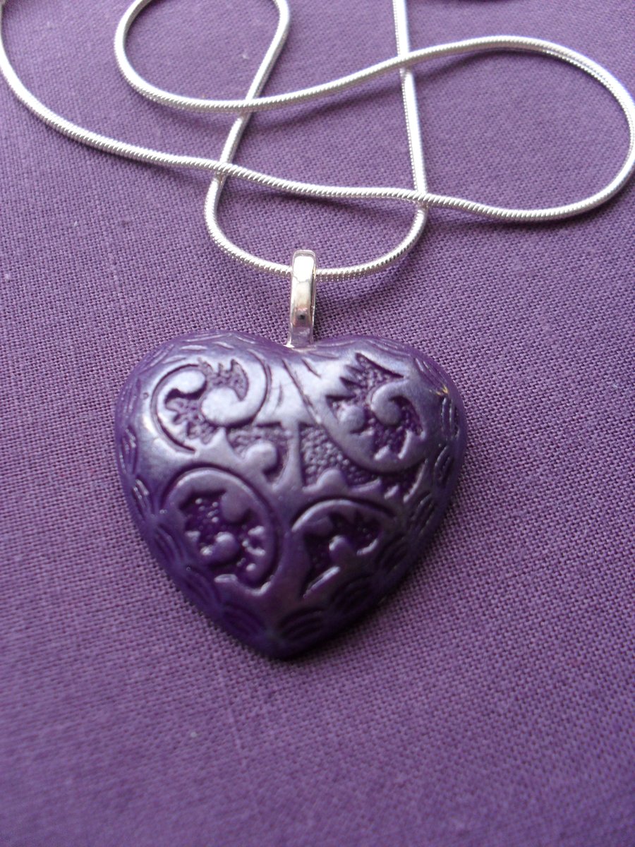 Polymer Clay Heart Pendant