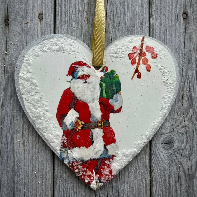 Hanging Wooden Christmas Heart