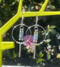 CZECH GLASS HOOPS BOHO creole style silver plate - Image 7