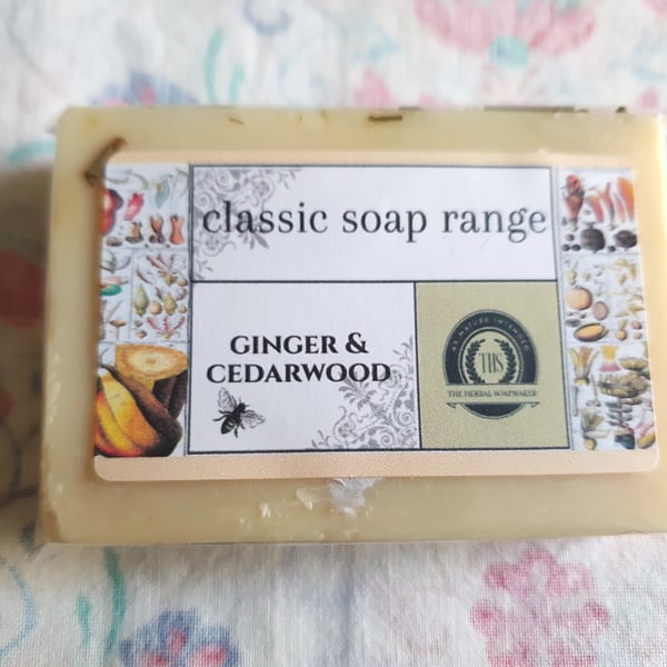 Ginger & Cedarwood Bar Soap, handmade, natural, sustainable - 30% OFF SALE