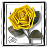 Solaris -Yellow Leather Rose - Gorgeous, floral leather gift.