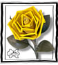 Yellow Leather Rose - Gorgeous, floral leather gift.