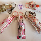 Faux leather lip balm holder keyring 