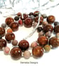 Statement Bronzite & Agate Silver Plate Necklace - Image 1
