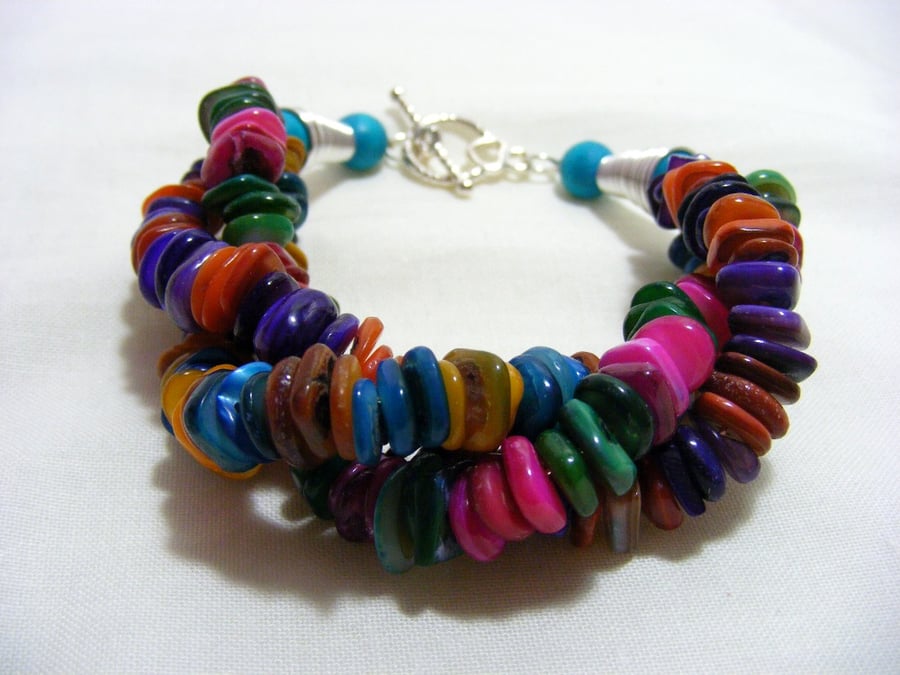 Multi-Coloured Shell Bracelet