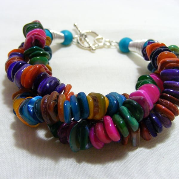 Multi-Coloured Shell Bracelet