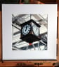 Fine art archival Photography, Glasgow Central Station clock 8 x 8inch Mounted 