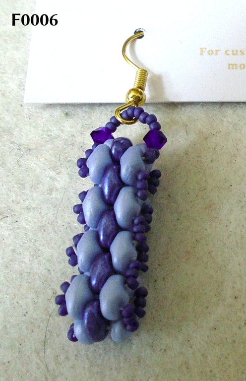 Brickwork-pattern bead earrings (customisable)