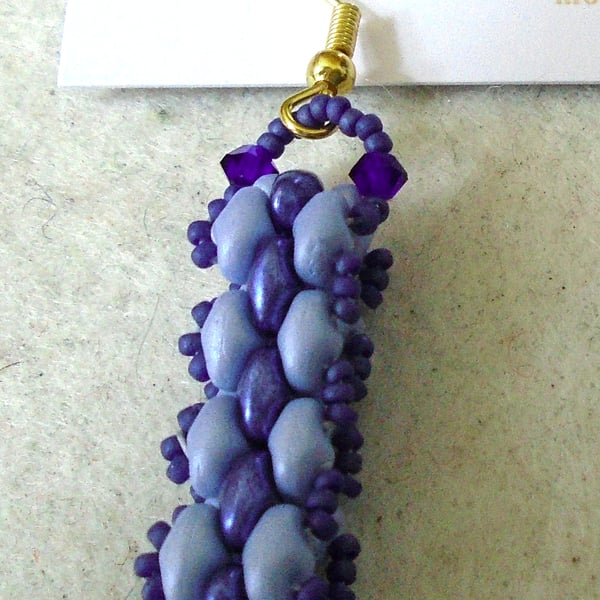 Brickwork-pattern bead earrings (customisable)