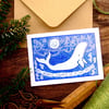 Whale and Moon Card - READY TO SHIP