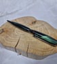 Hand Turned Kirinite Twist Pen - Green Swirl with Gun Metal Plating - Image 4