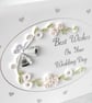 Wedding congratulations card with paper quilling flowers - Image 2