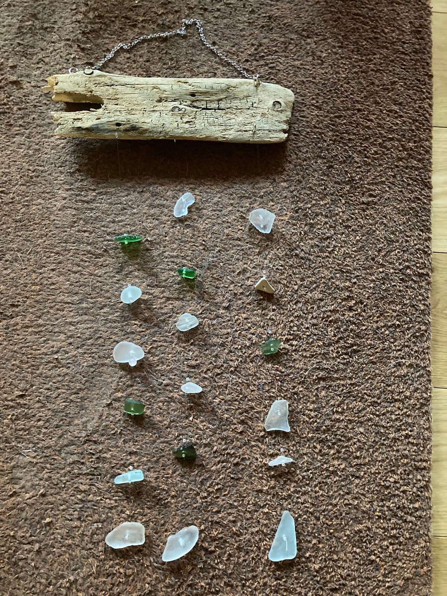 3 strand suncatcher using seaglass and driftwood