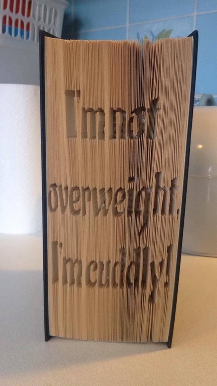 I'm not overweight CUT & FOLD Book Folding Pattern - EMAILED PDF PATTERN