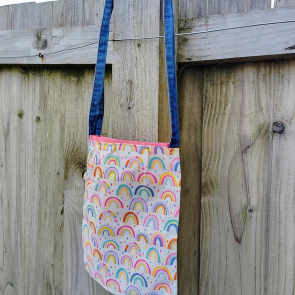 Fabric rainbow handbag