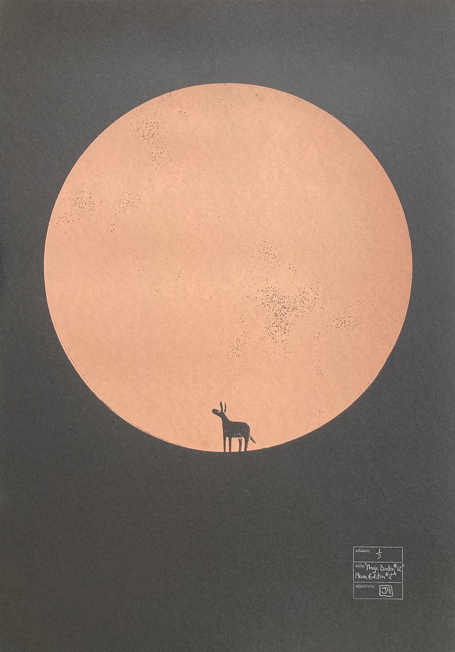 Magic Donkey No.12 (Moon Edition No.2) A2 one-colour screen-print