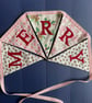 Holly berry, snowflake and reindeer 'Merry Christmas' fabric bunting - free p&p - Image 4