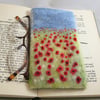 Poppies embroiderd and felted spectacles case