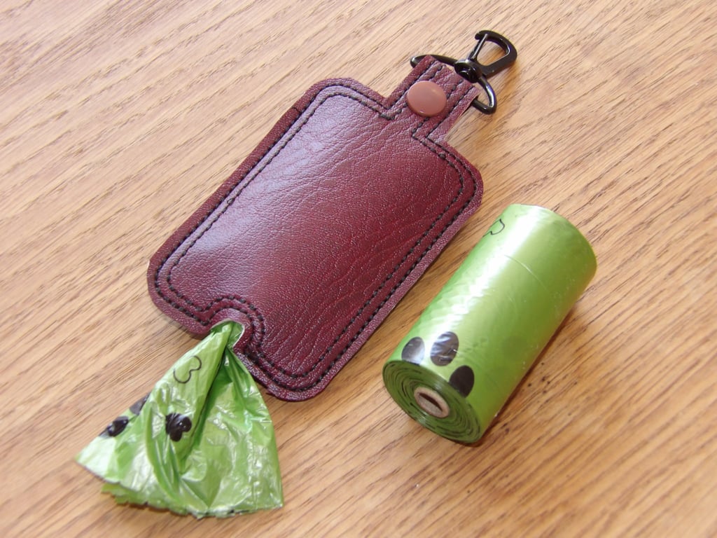 Faux leather poo bag holder Handmade new 