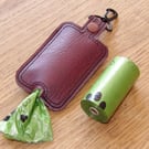 Faux leather poo bag holder Handmade new 