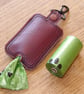 Faux leather poo bag holder Handmade new 