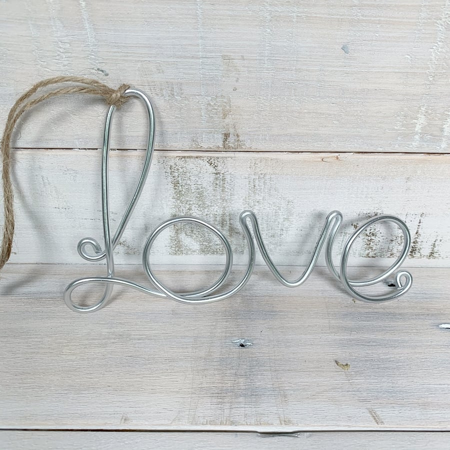 Handmade Wire word ‘Love’ gift