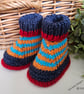 Designer Baby Booties Hand Knitted 0-3 months size  - Image 1