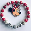  Red Personalised Minnie mouse gift bracelet adult and children sizes 