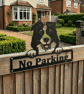 Border Collie No Parking Sign Metal Dog Fence Topper Gate Wall Art Black 25cm - Image 2