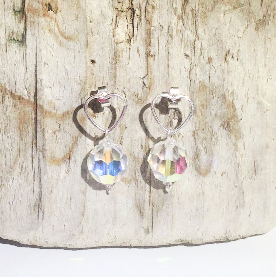 True Vintage Crystal Bead and Sterling Silver Earrings (ERCRSTHT1)- UK Free Post