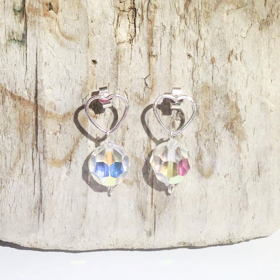True Vintage Crystal Bead and Sterling Silver Earrings (ERCRSTHT1)- UK Free Post