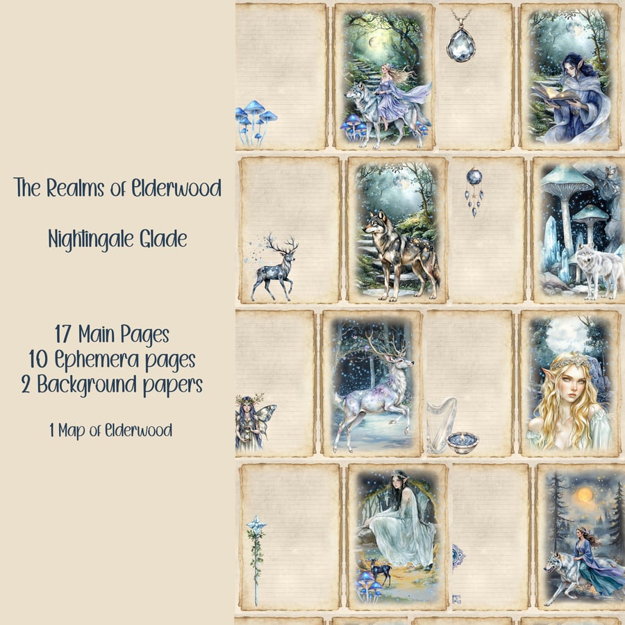 TROE Nightingale Glade Scrapbooking, Ephemera, Journal, Digital Download 