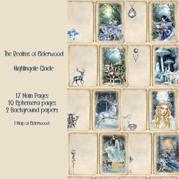 TROE Nightingale Glade Scrapbooking, Ephemera, Journal, Digital Download 