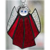 Angel Suncatcher Stained Glass Red Christmas