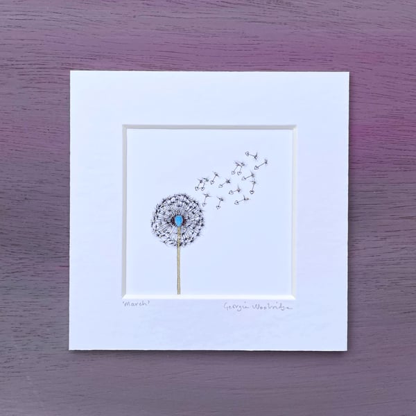 March Birthstone Wish 5" x 5"