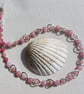 Pink Chalcedony & Pink Jade Crystal Gemstone Beaded Heart Necklace