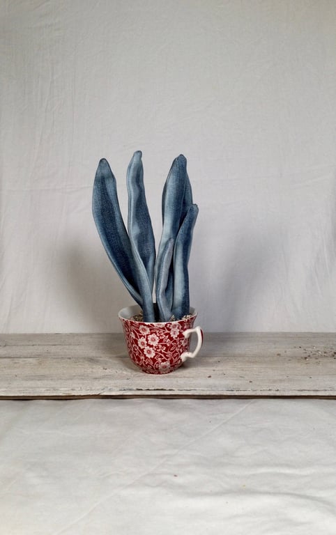 Fabric house plant. Easy care house plant. Artificial houseplant ornament. House