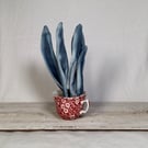 Fabric house plant. Easy care house plant. Artificial houseplant ornament. House